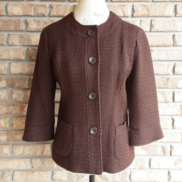 Coldwater Creek 3/4 Sleeve Wool Blend Blazer. - Picture 1 of 9